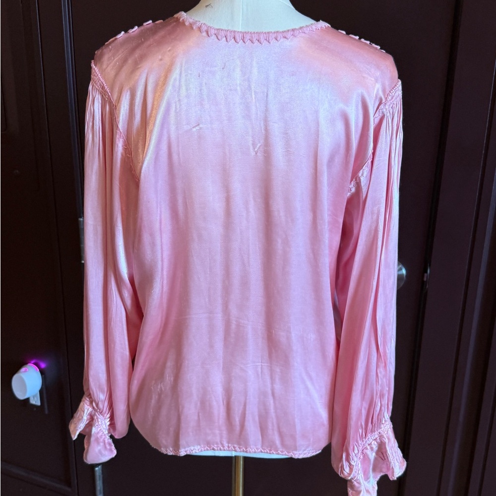 Pink Vintage Satin Blouse - Picture 3 of 4